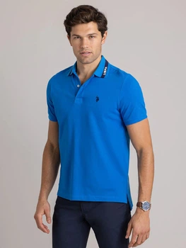 Поло длинное мужское U.S. Polo Assn 83515923 M Голубое (1159863082)