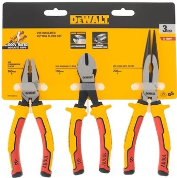 Zestaw szczypiec izolowanych DeWalt VDE 3 elementy (DWHT82811-0) (3253560828110)