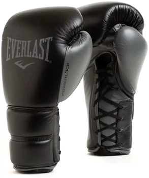 Боксерские перчатки Everlast кожа 14 унций черный