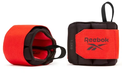 Обременители запястья Reebok железный песок 1.5 кг черный красный