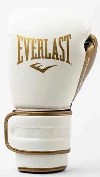 Боксерские перчатки Everlast полиуретан 12 унций белый золотой