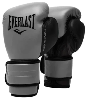 Боксерские перчатки Everlast 100% полиуретан 10 унций серые черные