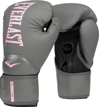 Боксерские перчатки Everlast 14 унций нитрил-бутадиен-каучук серые розовые