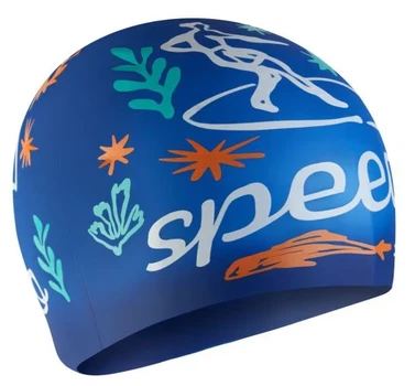 Шапка для плавания SPEEDO силикон OSFM синий белый