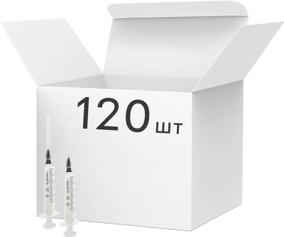 Шприц двухкомпонентный mediOk Luer Slip 5 мл игла 22G 0.7x40 мм 120 шт (2CLS-5M22G)
