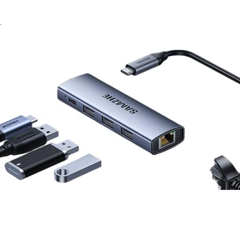 Док-станция SAMZHE USB3.2 для подключения к гигабитному Ethernet-адаптеру Type-C 10G, разветвитель для ноутбука, сетевой преобразователь RJ45 HWK2-A