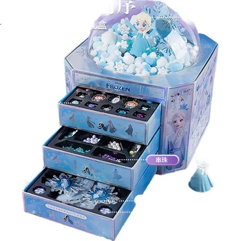 Disney Frozen Ельза DIY Пейзажний одяг Подарункова коробка Заколка для волосся Аксесуари для волосся Набір намистин для дівчаток віком 3-9 років Подарунок на день народження
