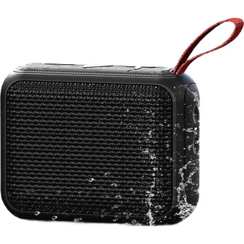 Оригінальна портативна Bluetooth-колонка JD J-Box, водонепроникна для використання на відкритому повітрі, ступінь захисту від води IPX7, сабвуфер, можливість підключення двох колонок для стереозвуку, яскраво-червоний колір.
