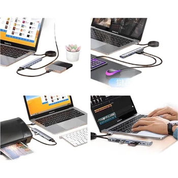 USB-хаб Youlianxing, 9 портів, 2 метри, подовжувач USB 3.0, перетворюється на 3,5 мм роз'єм для навушників та SD-карти, розширювальний концентратор, док-станція-хаб, один-до-хост-хаба для ноутбука, миші та клавіатури