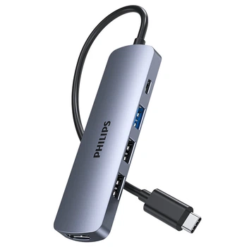 Док-станція PHILIPS Type-C, адаптер USB-C — HDMI Thunderbolt 4 для ноутбуків Apple і Huawei, універсальний конвертер для MacBook і iPad Pro.
