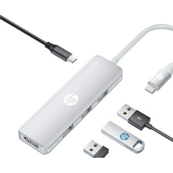 Док-станція HP CT205S Type-C USB, HDMI 4K60Hz, 100 Вт, сріблясга