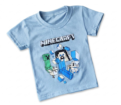 Детская футболка Minecraft Голубая (размер 98-104см)
