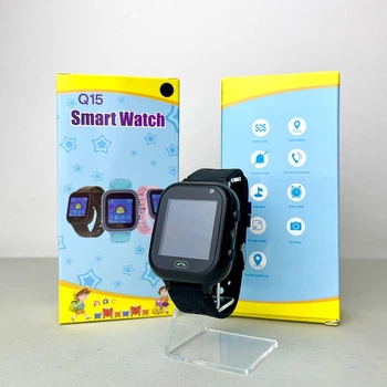 Дитячий смарт-годинник Q15 з GPS та камерою силіконовий Чорний