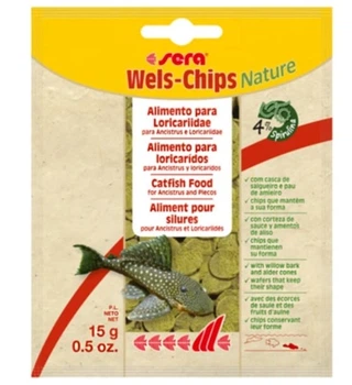 Корм для аквариумных рыб Sera Catfish Chips Nature для донных рыб, чипсы, 15г