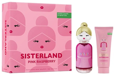 Zestaw damski United Colors of Benetton Sisterland Pink Raspberry Woda toaletowa 80 ml + Balsam do ciała 75 ml (8433982025990)