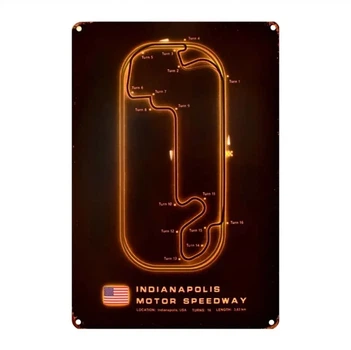 Постер металевий "Indianapolis Speedway", вінтажний стиль