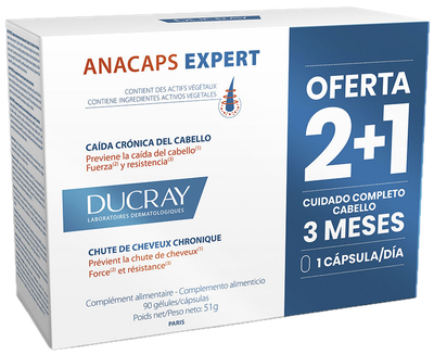 Suplement diety Ducray Anacaps Expert przeciw wypadaniu włosów 90 kapsułek (3282779427661)