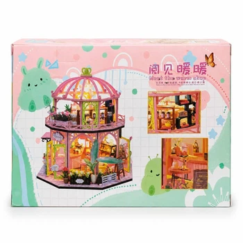 Румбокс конструктор DIY Cake & Coffee &Flowers Shop 273 детали с LED-освещением