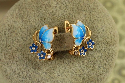 Сережки Xuping Jewelry Пилок незабудки 1,6 см золотисті
