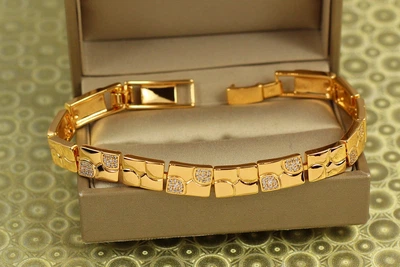 Браслет Xuping Jewelry Медовые соты 19 см 8 мм золотистый