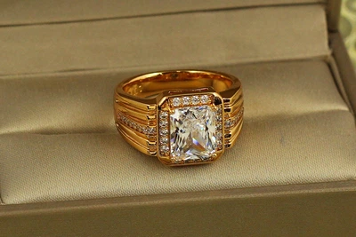 Кольцо Xuping Jewelry Аура Базилика р 22 золотистое