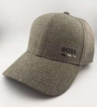 Кепка Бейсболка BOSS Літня з Натурального Льону, Світло-коричнева, Чоловіча розмір S (55-56 см)