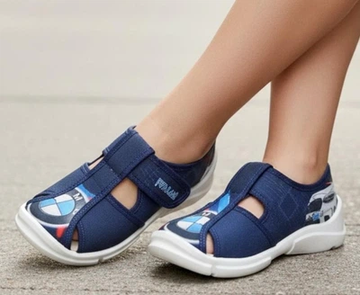Закриті ортопедичні тапочки для хлопчика в садок на липучці змінне взуття Waldi Natur Paolo БМВ сині 31(устілка 19,7см)