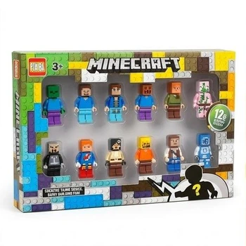 Конструктор Майнкрафт 12 фігурок зі зброєю, Набір фігурок Minecraft 12 штук