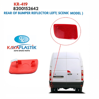 Відбивач заднього бампера лівий Renault Master III [KAYA] 8200152642