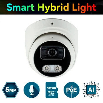Купольная IP камера с двойной подсветкой SEVEN IP-1015PA-DL white, 5Мп