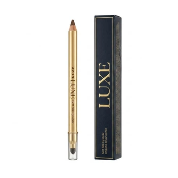 Гелевый карандаш для глаз Avon Люкс Luxe Оттенок: «Bronze» Soft Silk Eyeliner (бронзовый, косметический, двусторонний, со спонжем, гелевый контур, подводка для макияжа глаз)