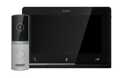 Мультиформатный комплект видеодомофона ARNY AVD-7123 (AVD-710 2Мп 7" TFT + AVP-NG230 2Мп) Black + Silver