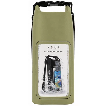 Гермомішок водонепроникний із вікном для телефона SP-Sport Waterproof Bag 7479 об'єм 2 літри Olive