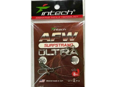 Повідець INTECH металевий 0,26мм 9кг 30см (2шт/уп) AFW Surfstrand Micro Ultra 1х19