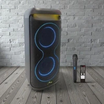 Портативная Bluetooth колонка ZPX Audio 2х10" RGB подсветка 1000Вт USB FM микрофон пульт Черная (Z977XZ)
