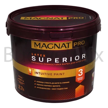 Фарба інтер'єрна Magnat Pro Latex Superior 3 база А латексна 2,7 л біла глибокоматова