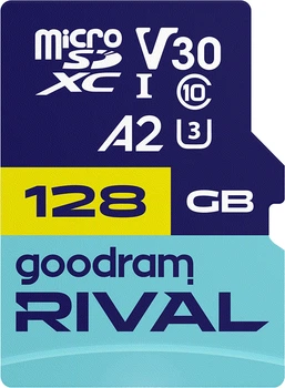 Карта памяти Goodram Rival M2AA Pro Gaming microSDXC 128GB UHS-I U3 V30 A2 + SD адаптер (GGSM2AA-1280R12)