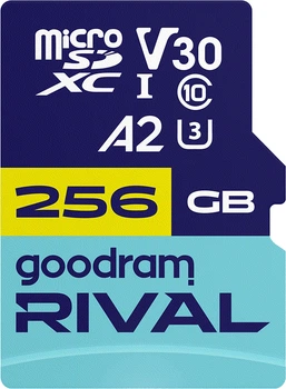 Карта памяти Goodram Rival M2AA Pro Gaming microSDXC 256GB UHS-I U3 V30 A2 + SD адаптер (GGSM2AA-2560R12)
