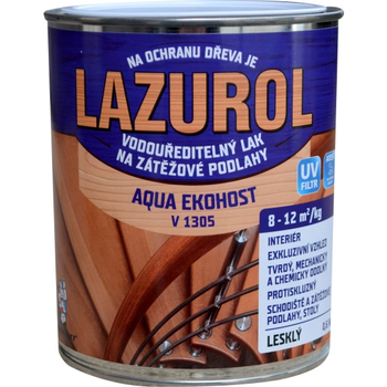 Полиуретановый лак для пола LAZUROL AQUA EKOHOST V1305, 0,6 кг, бесцветный, матовый