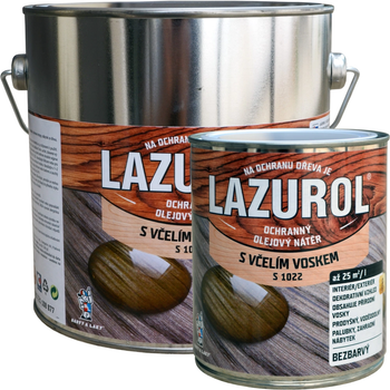 Масло-віск для деревини (з бджолиним воском) LAZUROL S1022, 0,75 л, безбарвний, матовий