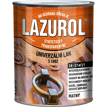 Лак для дерева и металла LAZUROL S1002 UNIVERSAL, 4 л, бесцветный, матовый