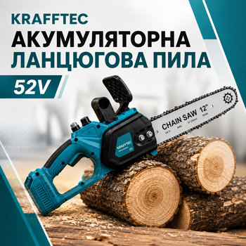 Аккумуляторная цепная пила Krafftec 52 В