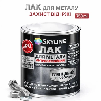 Лак для металла Skyline акрил-полиуретановый антикоррозионный глянцевый 0.75 л