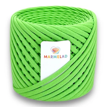Трикотажная пряжа Мармелад 50 м 3-5 мм Light Green Салатовая
