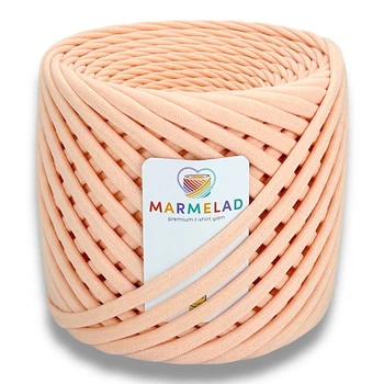 Трикотажная пряжа Мармелад 7-9 мм 50 м (полмоточка) Peach Mousse Персиковий мус