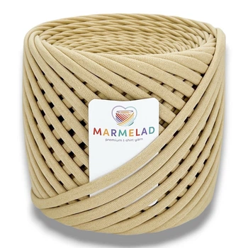 Трикотажная пряжа Мармелад 100 м 5-7 мм Almond Миндаль