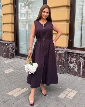 Жіноча сукня лляна шоколадна 58-60 р2333.074