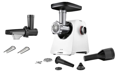Набор Мясорубка Bosch MultiPower Серия 6 MFWS607W + Насадка соковыжималка Bosch MWZS0JPB