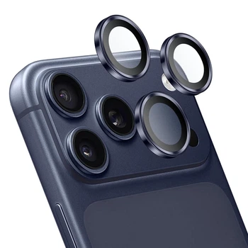 Защитное стекло на камеру Fiji Metal Lens для Apple iPhone 17 Pro Max для линз с металлической рамкой Dark Blue