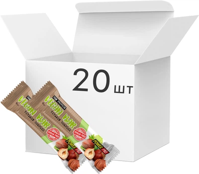 Упаковка протеїнових батончиків Power Pro 32% Vegan Без цукру 60 г х 20 шт Горіх (4820231512761)